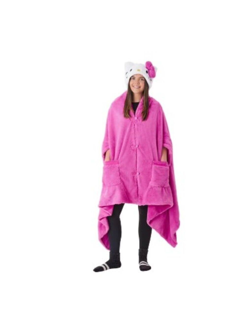 Hello Kitty Adult Licensed 43" x 81" Hooded Blanket
